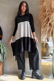 Agata Longline Split Side Knit Mid Grey Marl